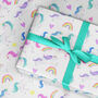 Unicorns Wrapping Paper Roll Or Folded Bright Fun Kids, thumbnail 1 of 2