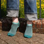 Mayfair Cream And Lux Taylor Turquoise Men Trainer Socks, thumbnail 3 of 5