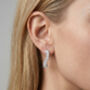 Nami 925 Sterling Silver Plated Stone Wave Earrings, thumbnail 2 of 6