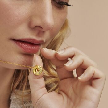 Moon Phase Necklace In Gold Vermeil With Diamonds, 2 of 12