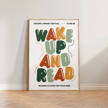 Wake Up And Read Colourful Retro Wall Art Print, 2 of 10