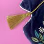 Luxury Embroidered Bird With Tassle Hot Water Bottle, thumbnail 3 of 5