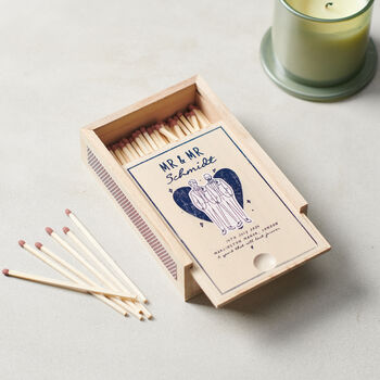 Personalised Wedding Details Wooden Matchbox, 2 of 9