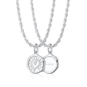 Engraved Sterling Silver Manifest Love Necklace, 7 of 8