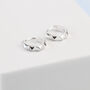 Sterling Silver Pyramid Spike Huggie Hoop Earrings, thumbnail 3 of 4