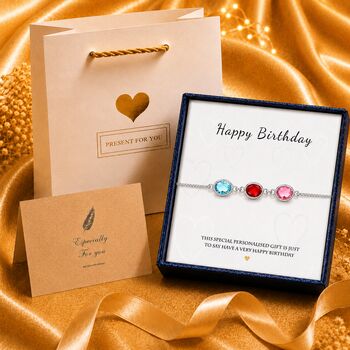 Personalised Create Your Own Family Oval Birthstones Bracelet, 3 of 12