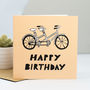Cycling Birthday Card With Tandem Bicycle, thumbnail 1 of 3
