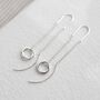 Sterling Silver Simple Rings Threader Earrings, thumbnail 3 of 5