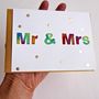 Handmade Original Watercolour Mr And Mrs Wedding Card, thumbnail 3 of 8