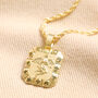 Crystal Square Zodiac Pendant Necklace In Gold Plating, thumbnail 9 of 12