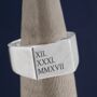 Roman Numerals Silver Signet Ring, thumbnail 1 of 9