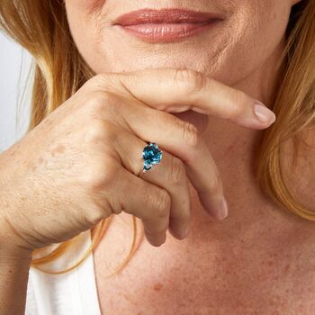 9ct White Gold London Blue Topaz Ring, 2 of 5