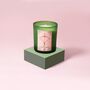 Sagittarius Zodiac Illustration Frosted Green Candle, thumbnail 3 of 3