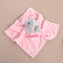 Personalised Pink Elephant Baby Comforter, thumbnail 7 of 8
