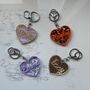 Personalised Heart Acrylic Glitter Key Ring Bag Charm, thumbnail 7 of 7