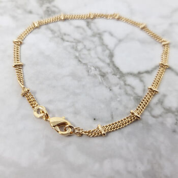18k Gold Vermeil Plated Double Chain Bracelet, 3 of 5