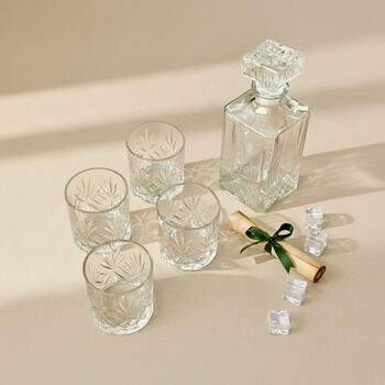 Glass Whiskey Decanter With Glasses Gift For Him, 2 of 9