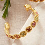 Textured Tourmaline And Gold Plated Silver Hoops, thumbnail 8 of 9