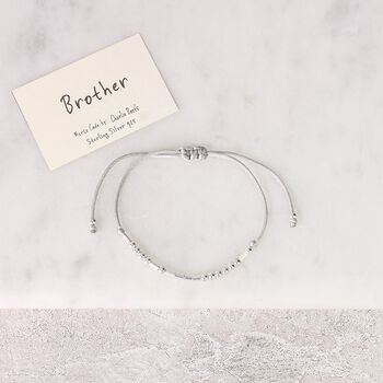 Sterling Silver 925 'Brother' Morse Code Bracelet, 3 of 6