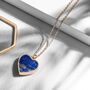Lapis Lazuli Heart Locket 18 K Rose Gold Plate, thumbnail 8 of 8