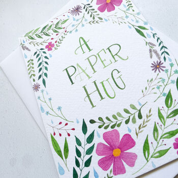 'A Paper Hug' Hand Lettered A6 Greeting Card, 2 of 3