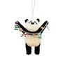 Christmas Bristle Panda Decoration, 13cm, thumbnail 2 of 2