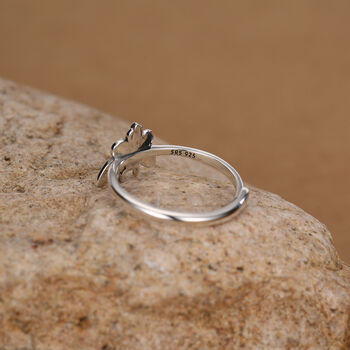 Sterling Silver Death’s Head Hawk Moth Ring, 3 of 12