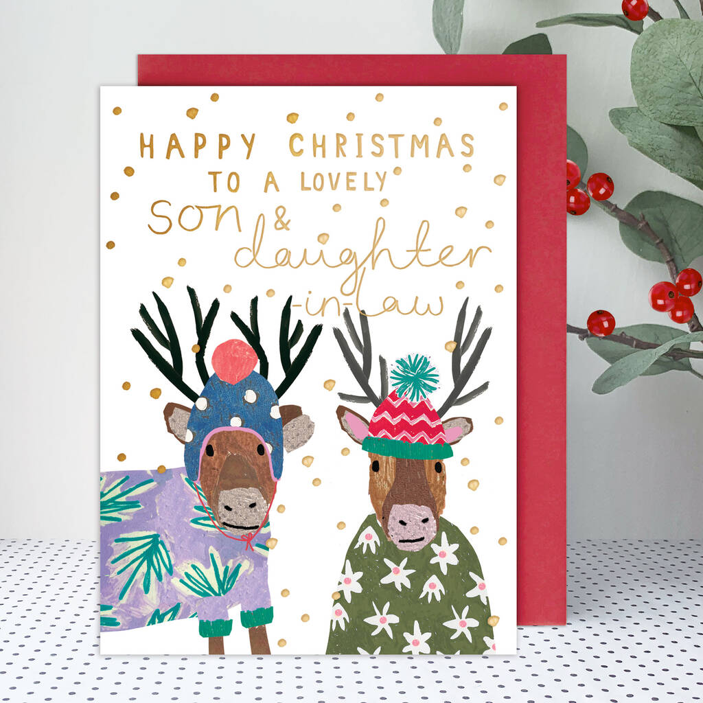 Happy Christmas Son And Daughter In Law By Stop The Clock Design