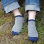 Thin Stripe Blue And Dash Grey Men's Trainer Socks Bundle, thumbnail 3 of 6