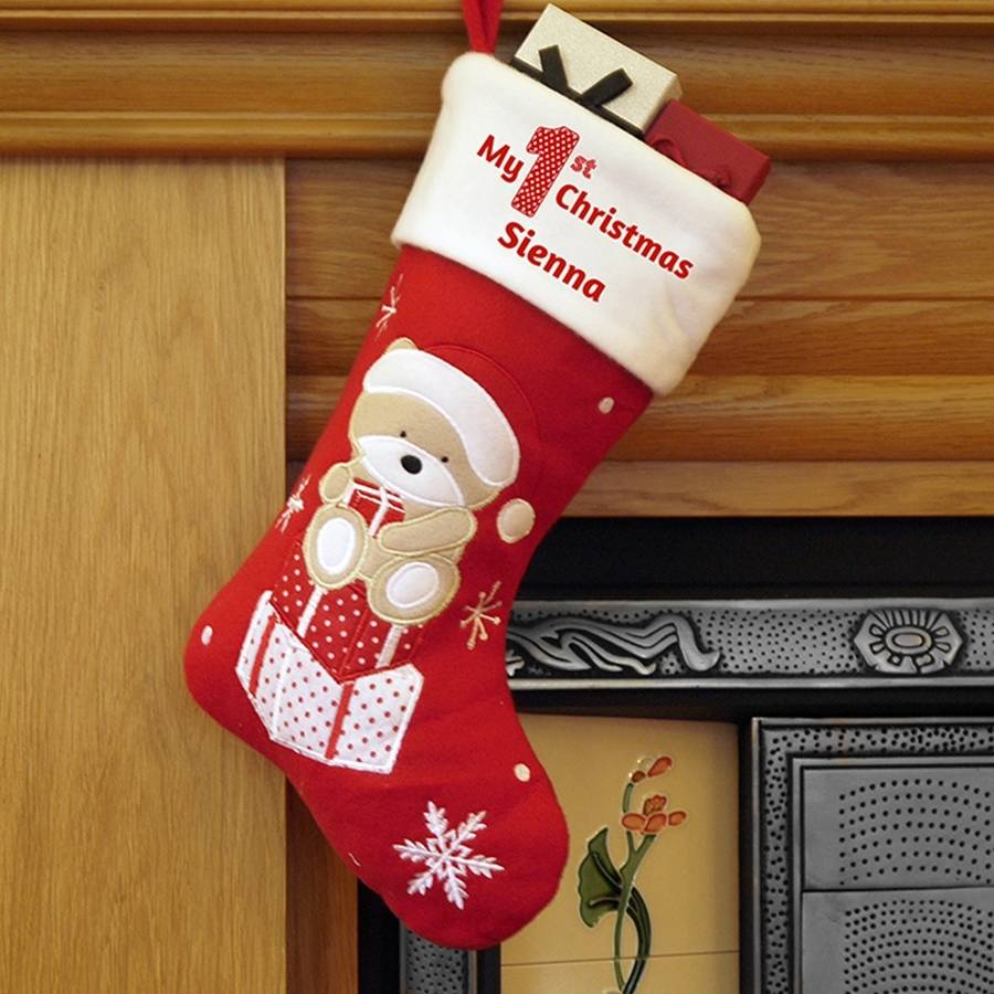 Baby's First Christmas 'Teddy' Stocking By Oli &amp; Zo