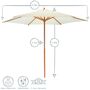 Garden Parasol With Wooden Frame, thumbnail 9 of 10