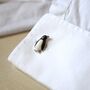 Silver Penguin Cufflinks Gift 316 L Stainless Steel Elegant Playful Design, thumbnail 3 of 5