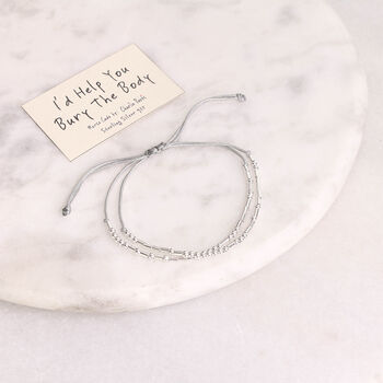 Sterling Silver 'I'd Help You Bury The Body' Morse Code Bracelet, 5 of 7