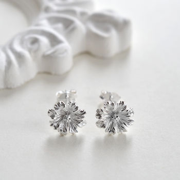 Sterling Silver Cosmos Flower Studs, 2 of 6