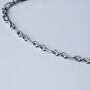 Sterling Silver Rectangle Link Chain Anklet, thumbnail 3 of 4