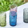Vivali Colourful Embossed Highball Glass Tumblers, thumbnail 4 of 4