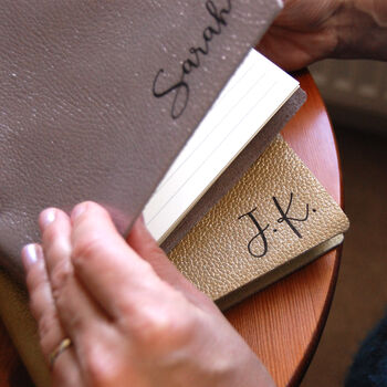 Vintage Leather Personalised Lined Notebook Journal, 6 of 12