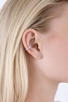 Skinny Drip Triple Ear Cuff With White Topaz, 2 of 6
