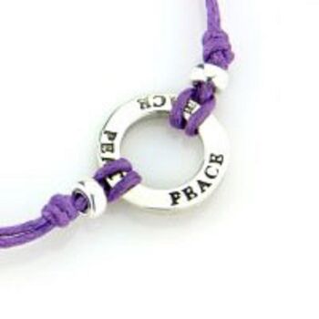 Love And Peace Sterling Silver Friendship Bracelet, 8 of 10