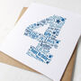 Blue Star Personalised 4th Birthday Card, thumbnail 3 of 6