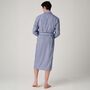 Men's 'Navy Spark' Stripe Crisp Cotton Robe, thumbnail 4 of 5