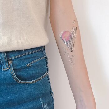 Triangles Ocean Forest Metallic Temporary Tattoo, 7 of 9