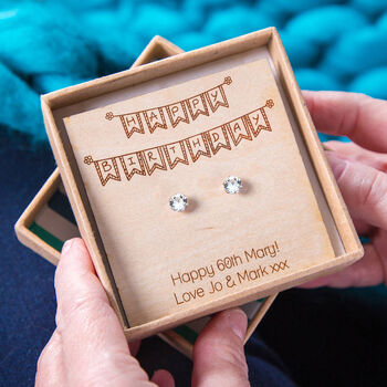 'Happy Birthday' Personalised Birthstone Stud Earrings, 7 of 12