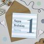 Candy Stripe 1st Birthday Card, thumbnail 6 of 7