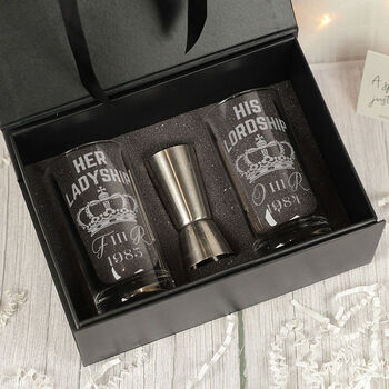 His Lordship And Her Ladyship Pair Of Highball Glasses, 2 of 3