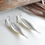 Sterling Silver Dangly Lanceolate Leaf Earrings, thumbnail 1 of 5