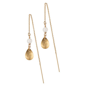 Drop And Moon Stone Thread Earrings, 6 of 11