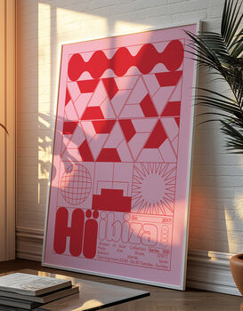 Hï Ibiza Club Print | Poster | Wall Art | Geometric | Dj | Clubbing | Patterned | Bauhaus | Print | House Music, 9 of 9