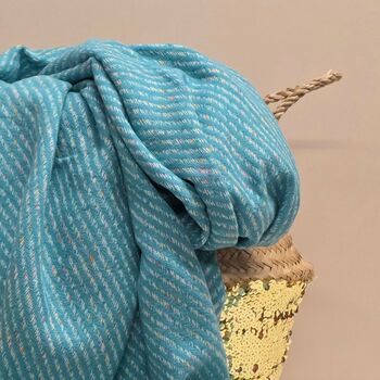 Winter Fleck Blanket Scarf In Turquoise, 2 of 3