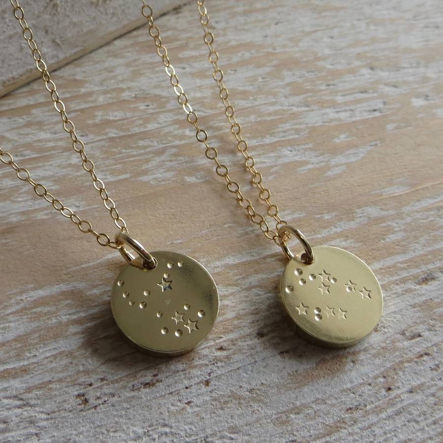 brass constellation necklace by gracie collins